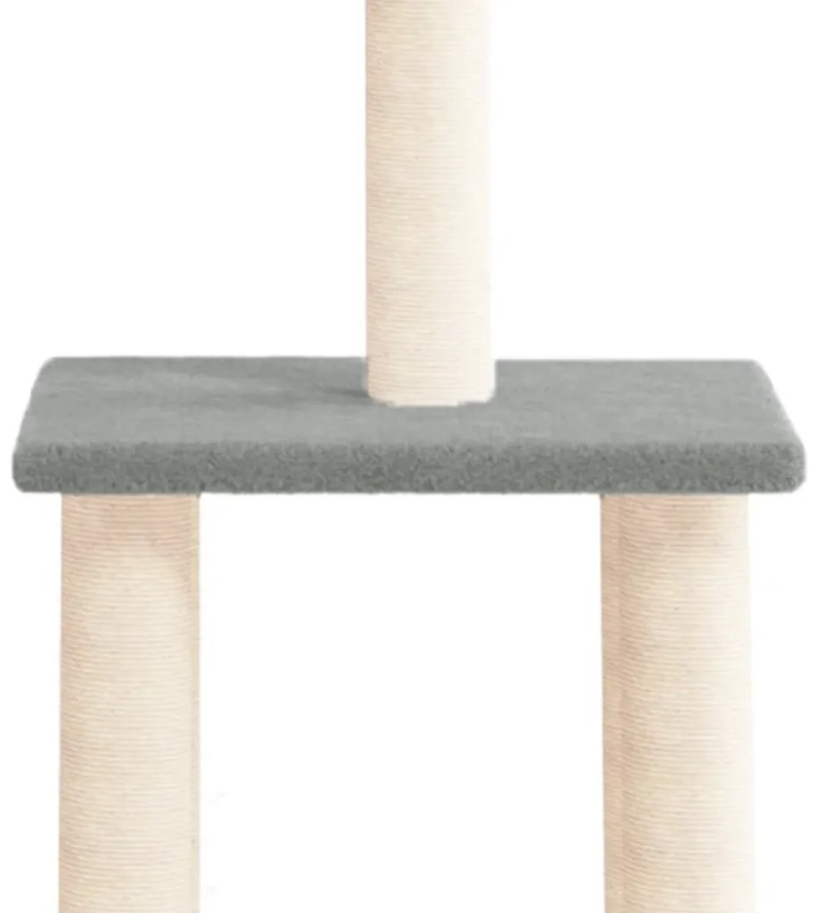 Árvore p/ gatos c/ postes arranhadores sisal 85,5cm cinza-claro