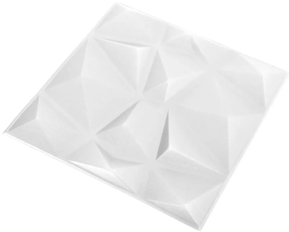 Painéis de parede 3D 12 pcs 50x50 cm 3 m² branco diamante