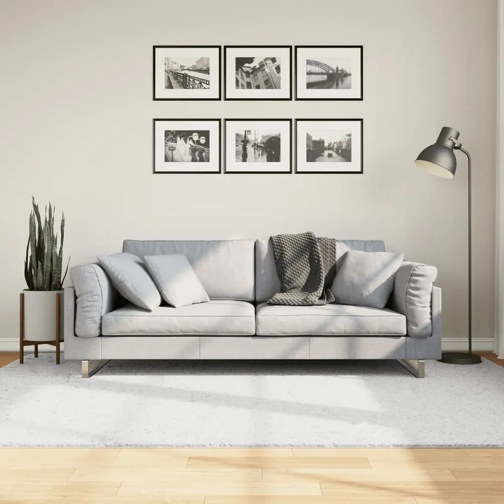Tapete de pelo curto OVIEDO 160x230 cm cinzento