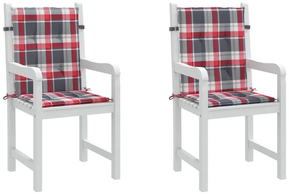 Almofadões lombares cadeiras jardim 2pcs oxford xadrez vermelho