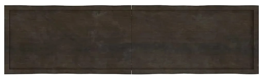 Tampo de mesa com bordas vivas maciço tratado castanho-escuro