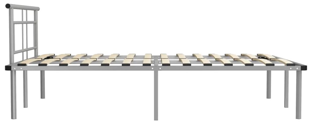 Estrutura de cama sem colchão 140x200 cm metal cinzento