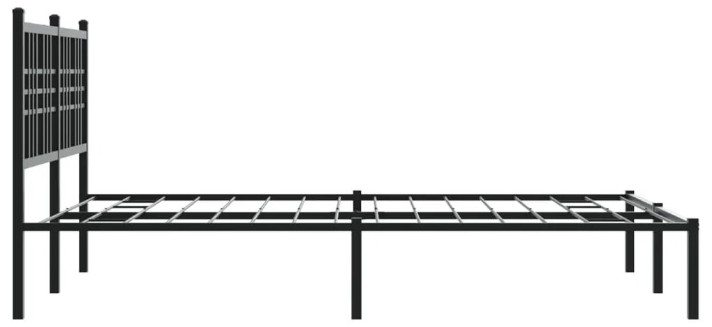 Estrutura de cama com cabeceira 140x190 cm metal preto