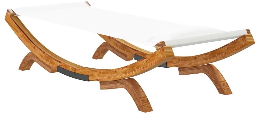 Espreguiçadeira exterior 100x188,5x44cm madeira curva cor creme