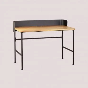 Secretária de Madeira e Metal Verthia Preto - Sklum