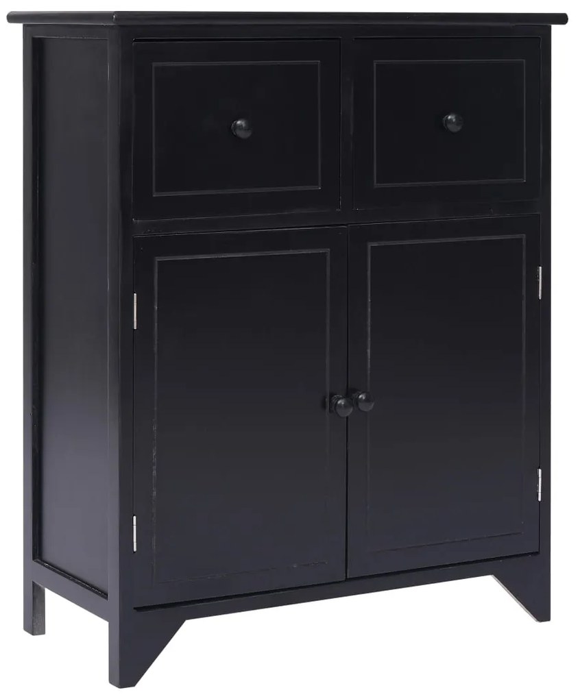 vidaXL Armário lateral 60x30x75 cm madeira de paulownia preto