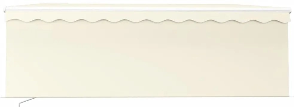 Toldo retrátil manual com estore e luzes LED 4x3 m cor creme