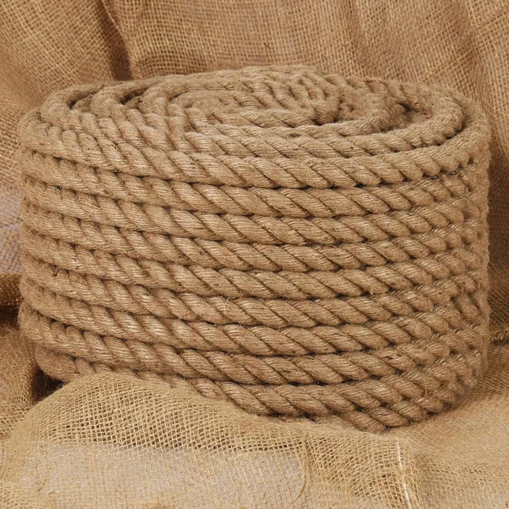 153767 vidaXL Corda de juta com 25 m de comprimento e 24 mm de espessura