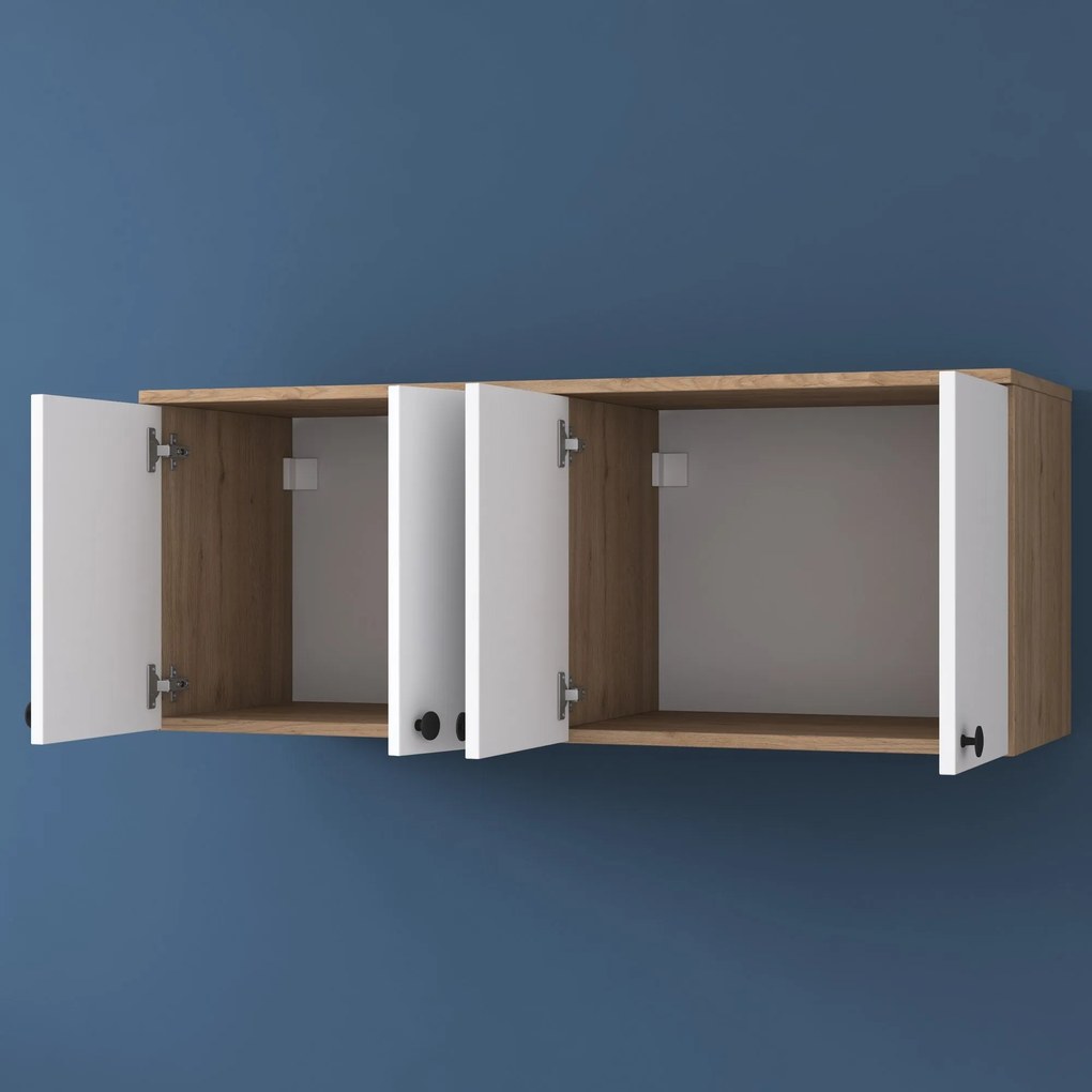 Armário Multiusos BA120 – Nogueira e Branco – 120x46,8x42,5 cm
