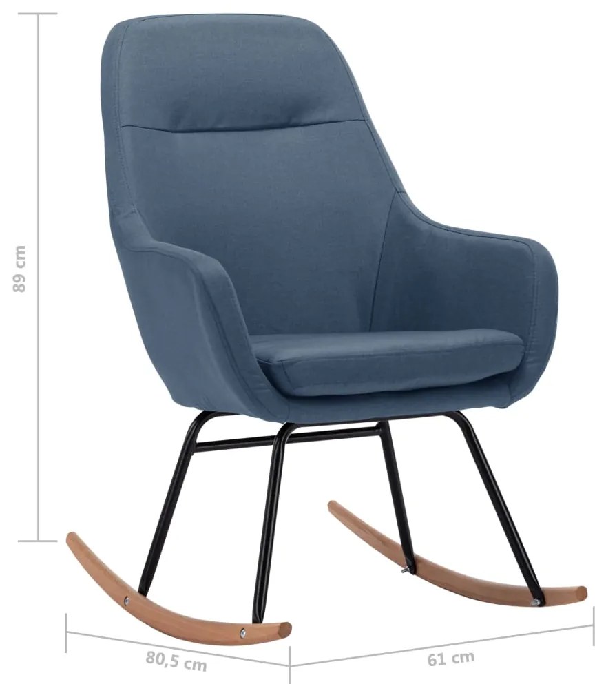 Cadeira de baloiço tecido azul