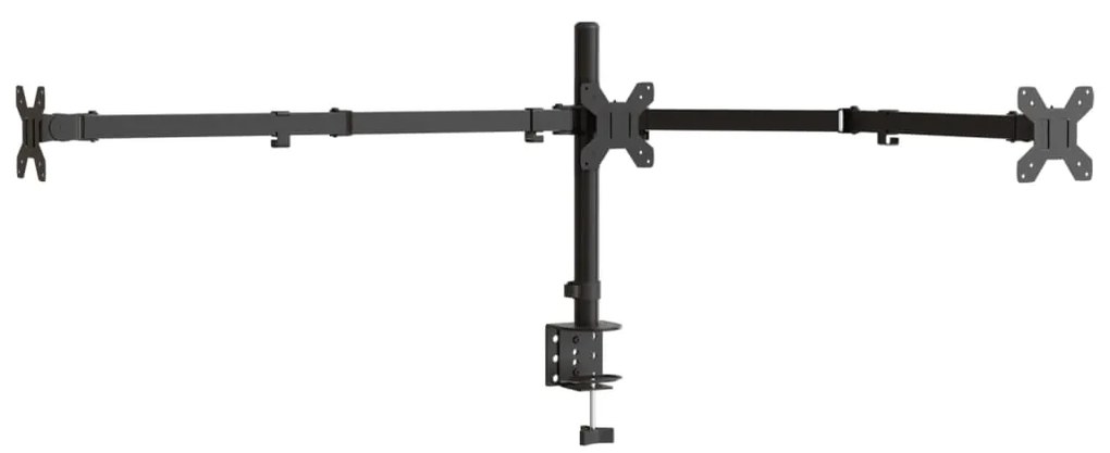 Suporte triplo para monitor VESA 75/100 mm aço preto