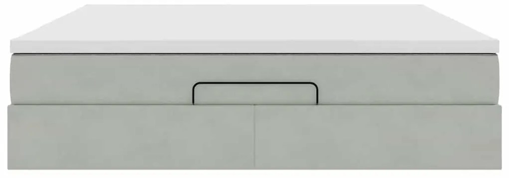 Estrutura de cama otomana com colchão 160x200 cm cinzento claro