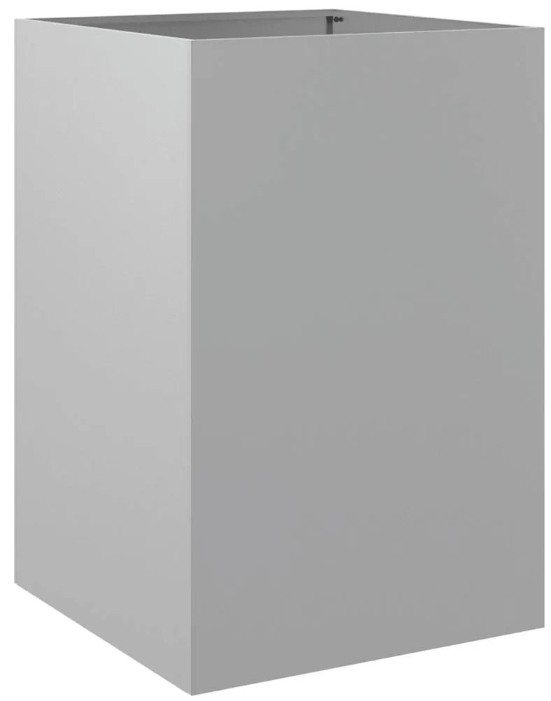 Vaso/floreira 52x48x75 cm aço galvanizado prateado