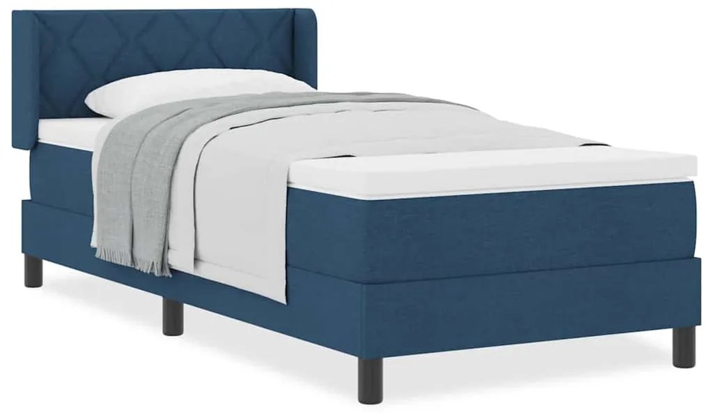 Cama Box com Colchão - Azul - 100 x 200 cm - Tecido