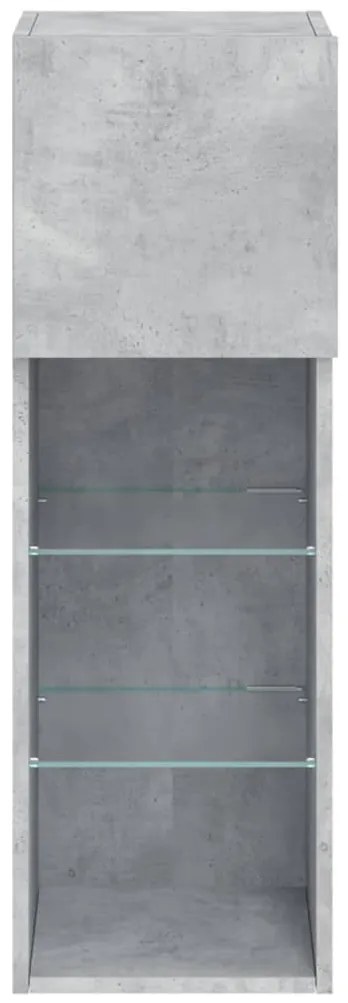 Móvel de TV com luzes LED 30,5x30x90 cm cinzento cimento