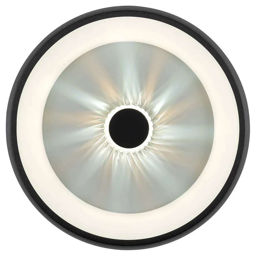 Candeeiro de teto preto com LED e comando remoto - Ghislaine Moderno