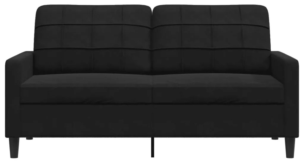 Sofá de 2 lugares veludo 140 cm preto