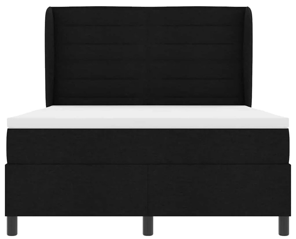 Cama Box com Colchão Preto 160x200 cm Tecido