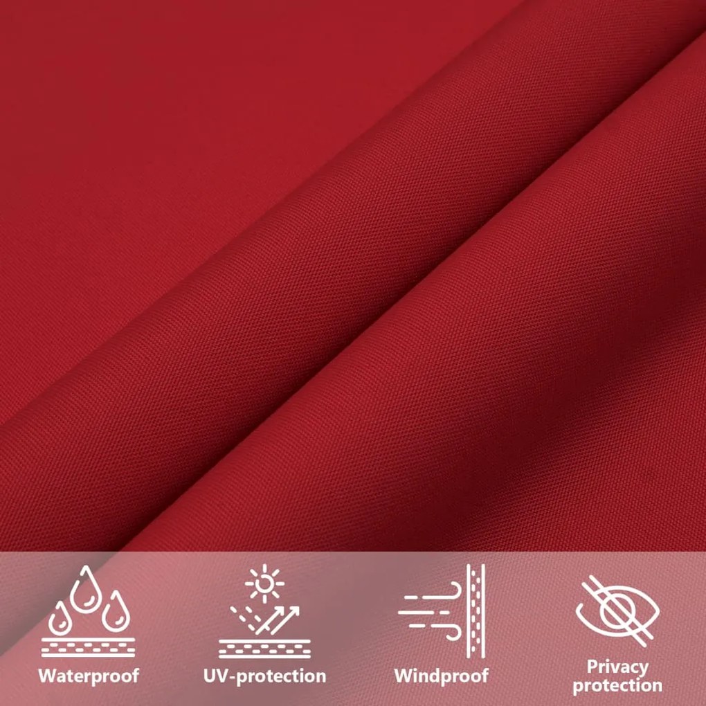 Para-sol estilo vela tecido oxford quadrado 6x6 m vermelho