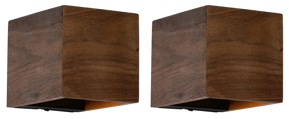 Conjunto de 2 Apliques de Parede Inteligentes em Madeira de Nogueira c/ WiFi G9 - Transfer