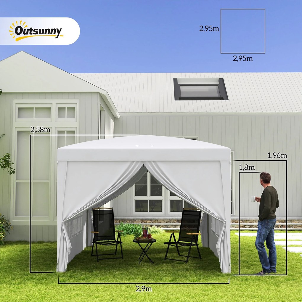 Tenda de Jardim com Paredes Laterais Amovíveis Janelas Porta com Zíper