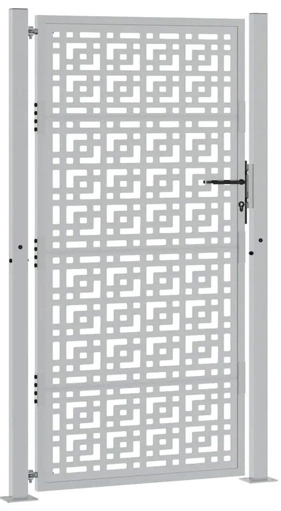Portão de jardim 105x180 cm design cruzado de aço resistente