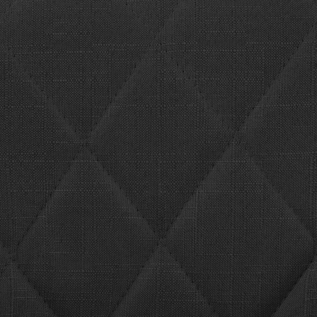 Banco de bar Lazio em tecido e com estrutura preta 46 x 83-104 x 49 cm Preto