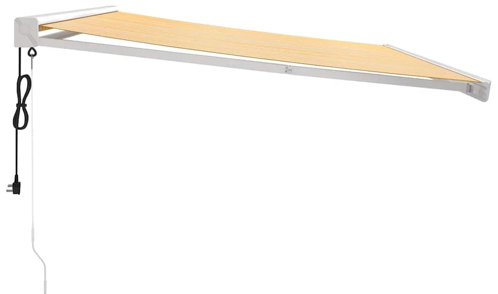Toldo retrátil 4,5x3 m tecido e alumínio amarelo e branco