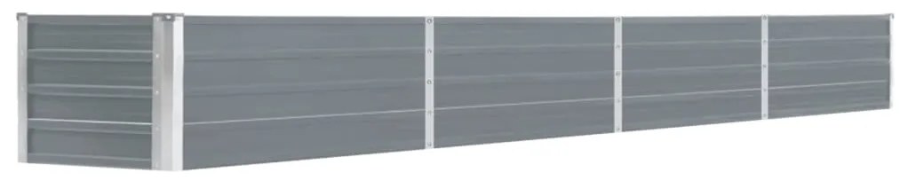 Canteiro elevado jardim aço galvanizado 320x40x45 cm cinzento