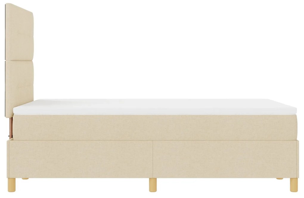 Cama Box Spring com Colchão Creme 120x200 cm Tecido