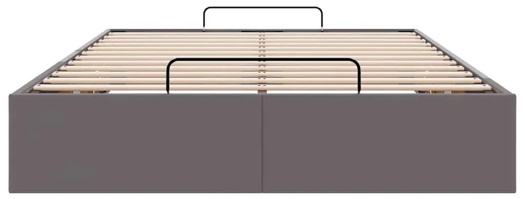 Estrutura de cama otomana sem colchão 120x200 cm cinzento