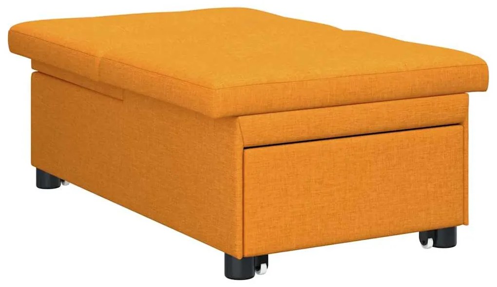 Sofá-cama 3 em 1 com design retrátil em tecido amarelo escuro