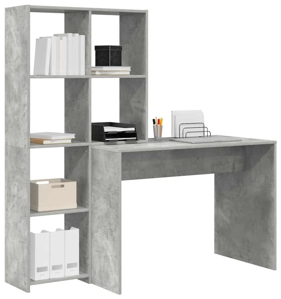 Mesa Cinzento cimento 138.5 x 55 x 143 cm Madeira processada