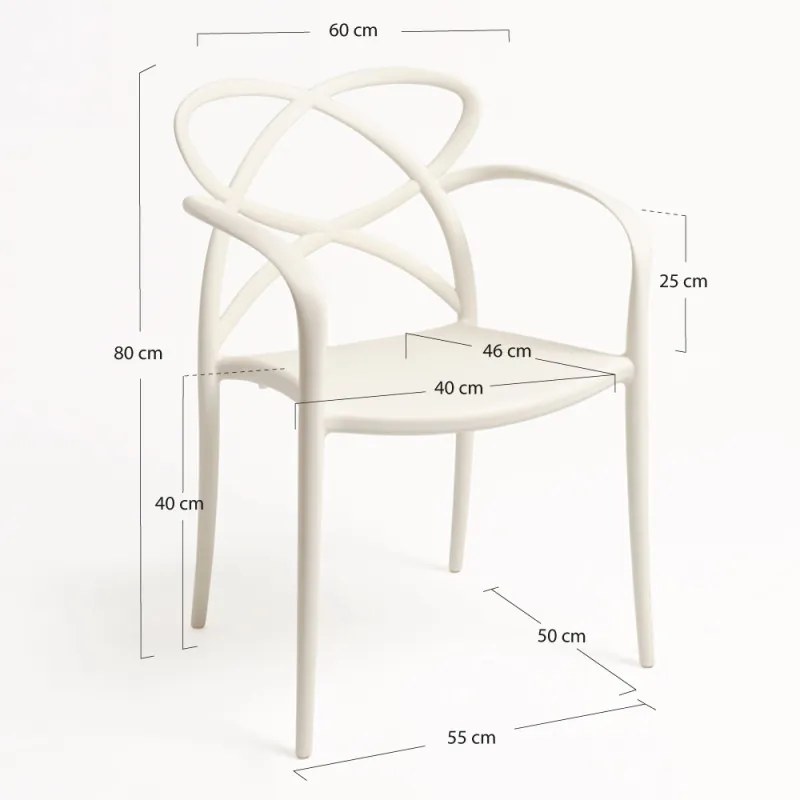 Cadeira Vella com braços - Crema