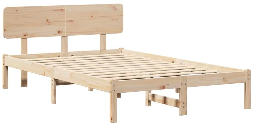 Cama com cabeceira 120x200 cm de madeira de pinho