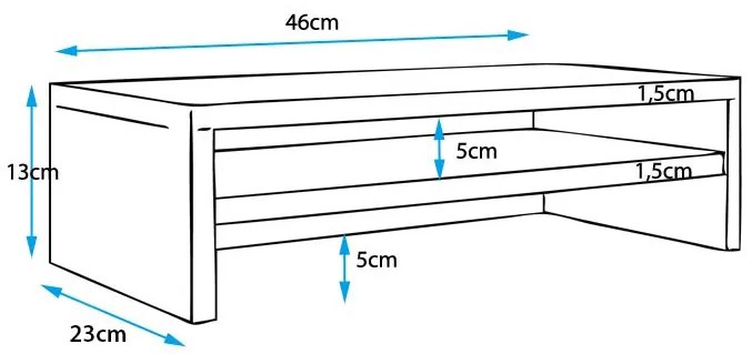 Suporte de Monitor Gamil – 46x13 cm – Branco Mate com 2 Compartimentos