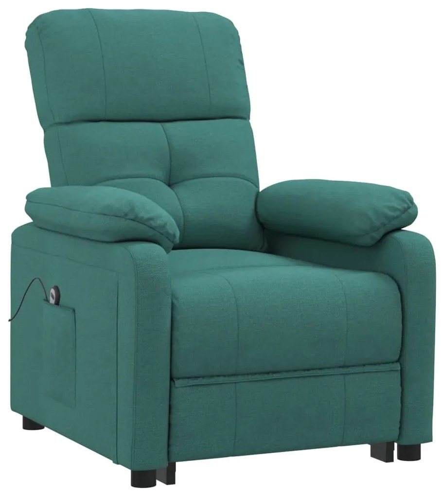 Poltrona elétrica reclinável tecido verde-escuro