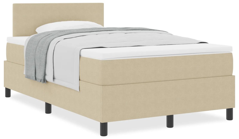 Cama Box com Colchão Verde Claro Cinza 120x200 cm Tecido de Veludo Cot