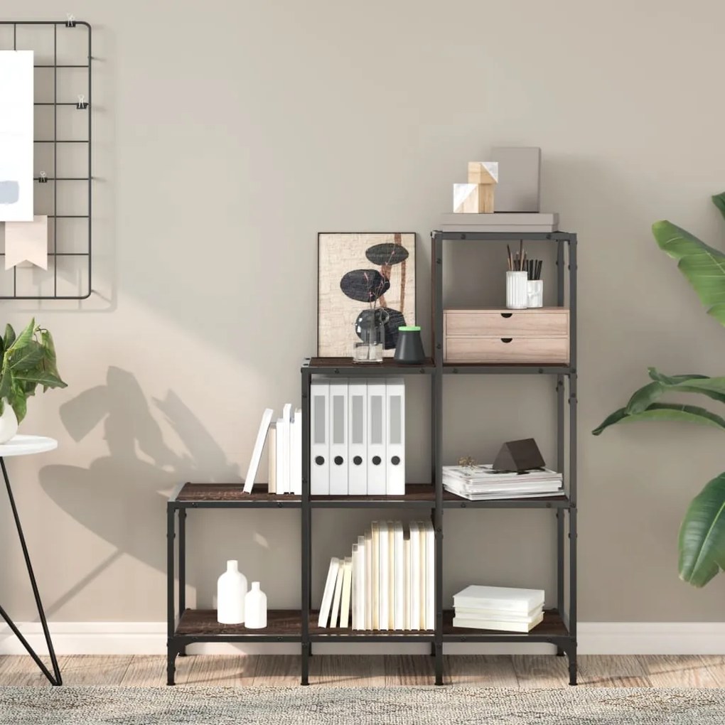 Estante 92x30x102 cm deriv. de madeira/metal carvalho castanho