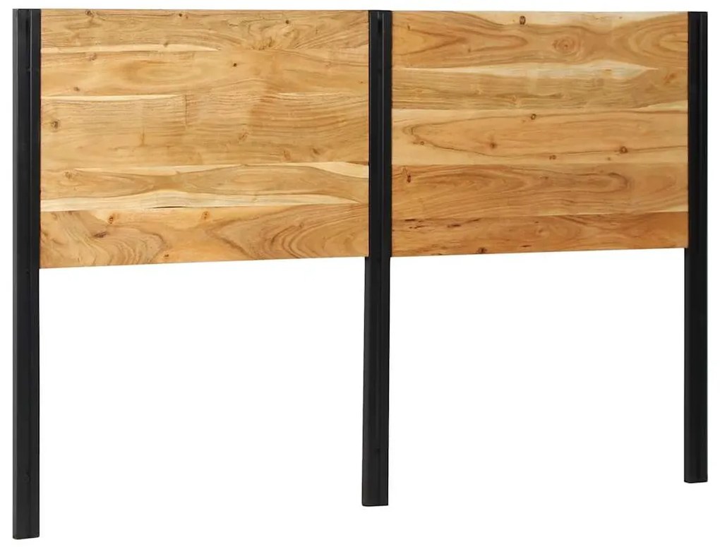 vidaXL Cabeceira de cama 160 cm madeira de acácia maciça/ferro
