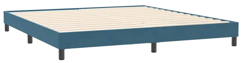 Estrutura de cama sem colchão 200x210 cm veludo azul-escuro