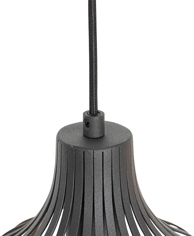 Candeeiro de suspensão moderno preto 4 luzes - Saffira Moderno