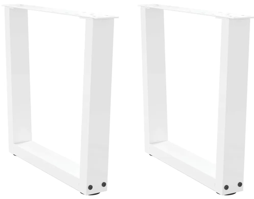 Mesa de jantar pernas 2pcs forma de V 50x(42-43,3)cm aço branco