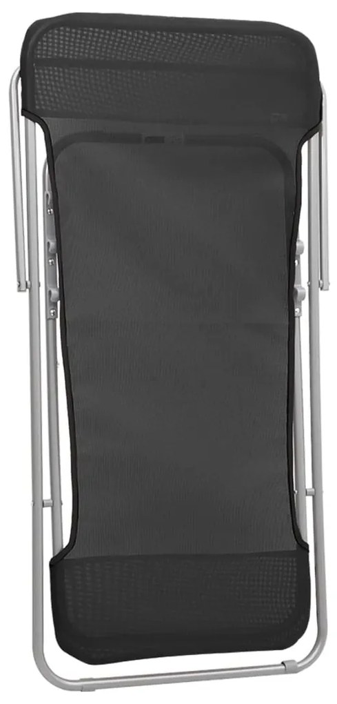 Cadeiras praia dobráveis 2pcs textilene/aço revestido pó preto