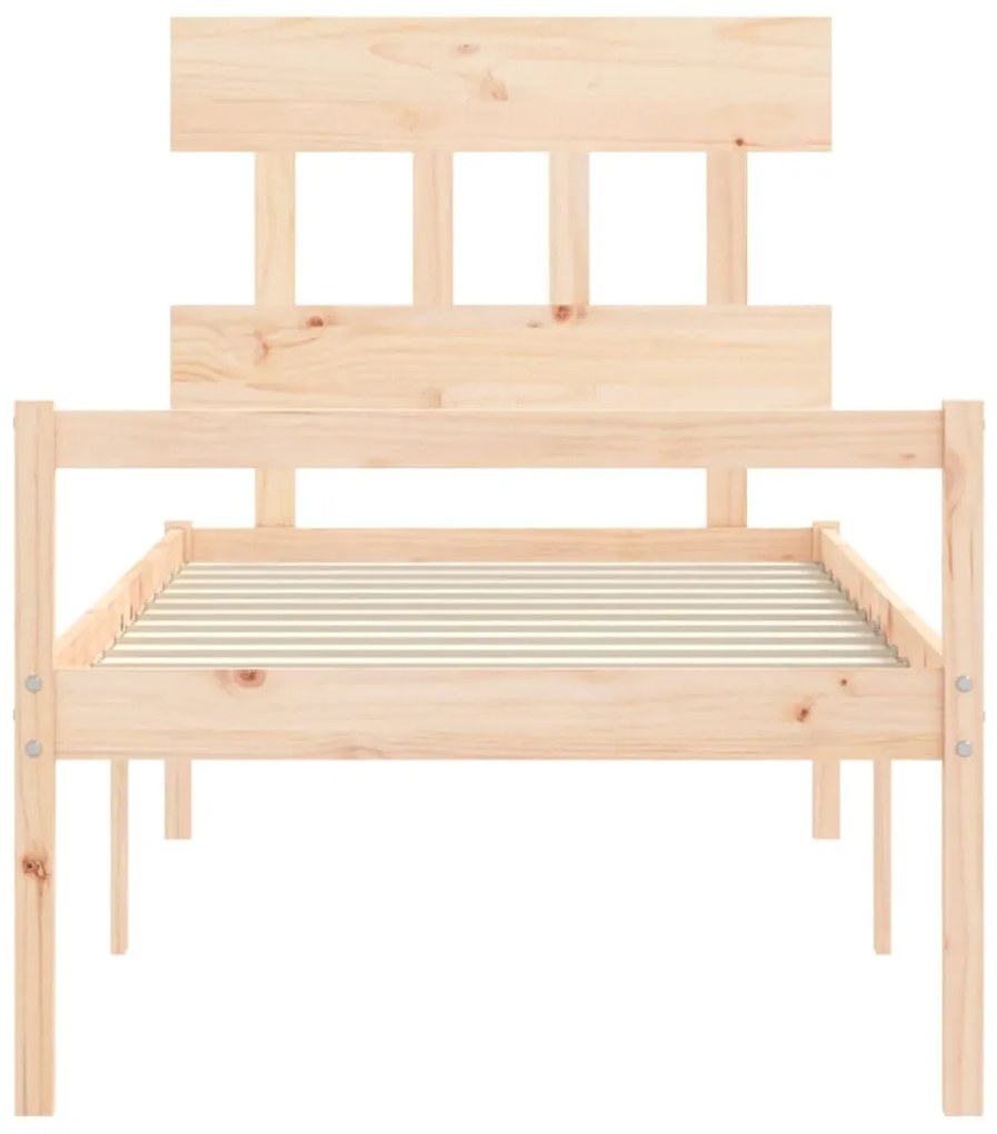 Cama para idosos com cabeceira 90x200 cm madeira maciça