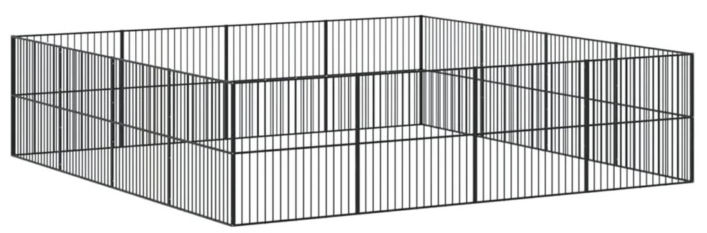 Parque para cães com 16 painéis aço galvanizado preto