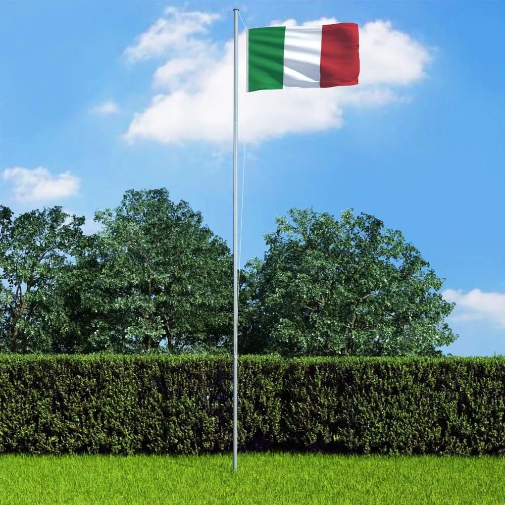 3053310 vidaXL Bandeira da Itália com mastro de alumínio 6,2 m