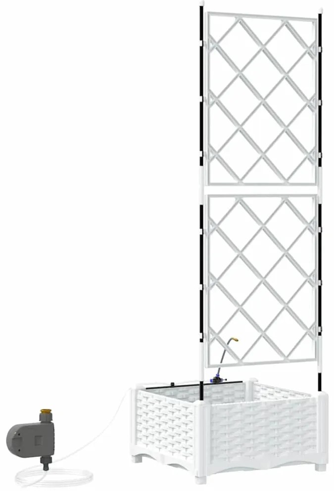 Jardineiras de Jardim 1 pc Branco 40 x 40 x 126 cm Plástico