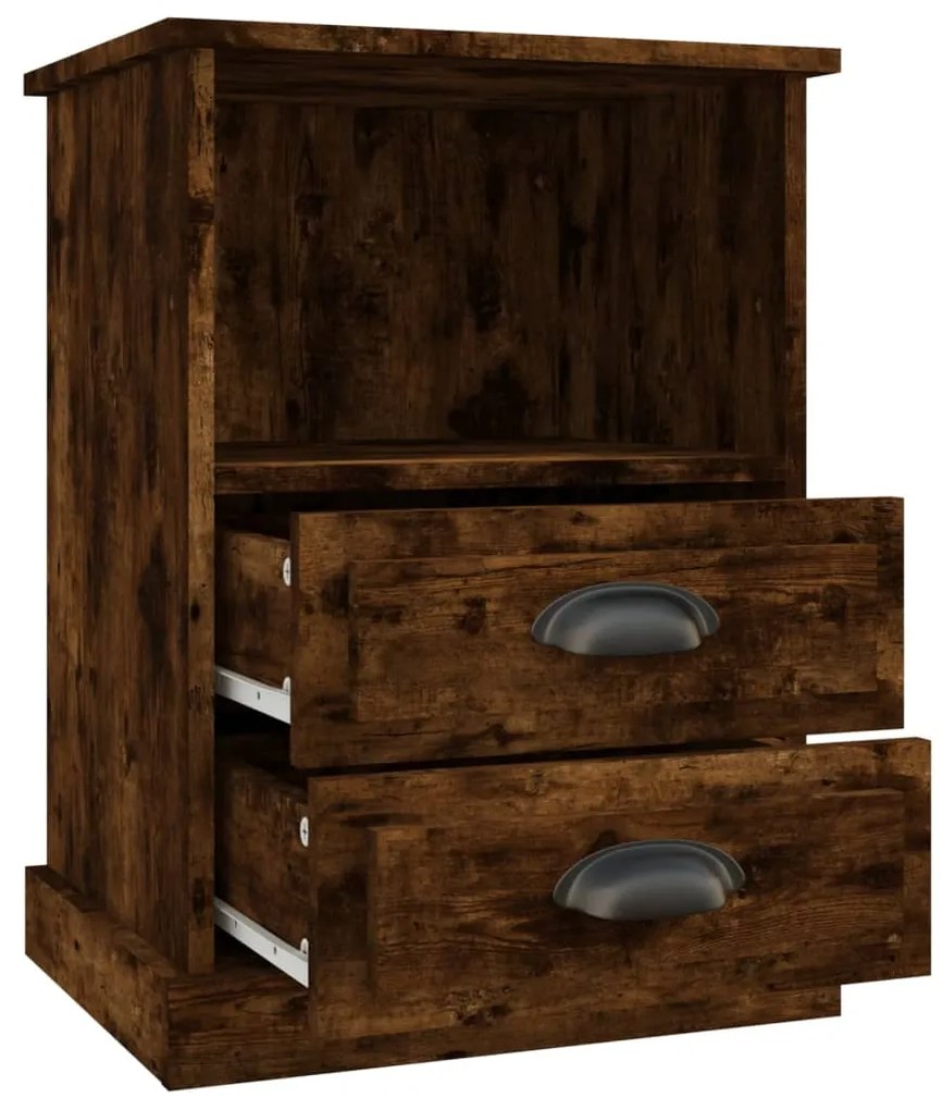 Mesa de cabeceira 43x36x60 cm cor carvalho fumado