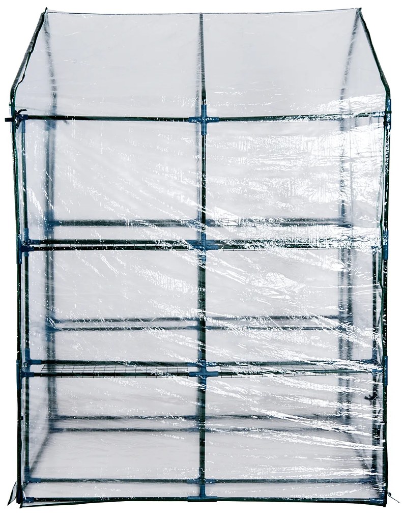 ® Estufa Transparente de jardim Viveiro Caseiro Platas com 3 Andares 143x143x195cm